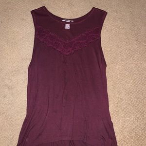 Maroon Flouncy Tank Top